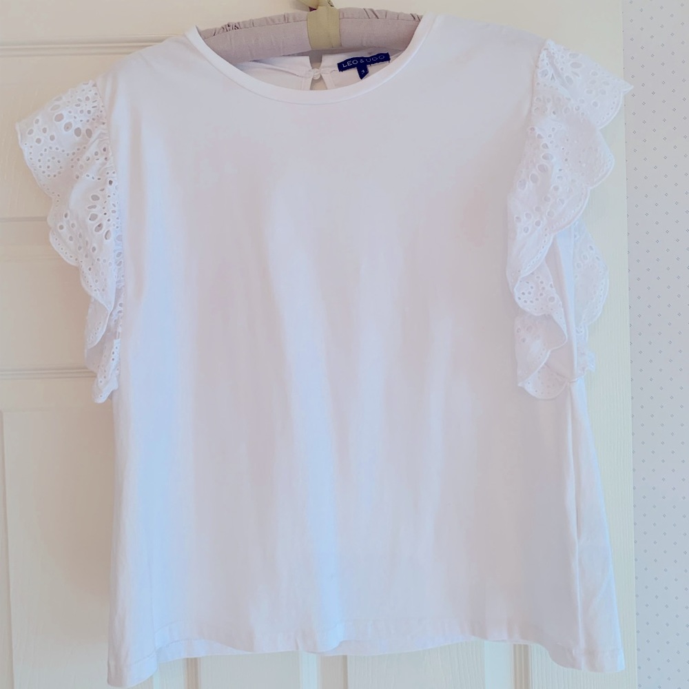 LEO&UGO white ruffle blouse